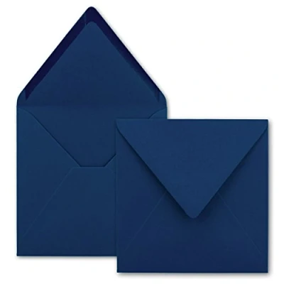 Imagen de Karten und Co/Bleu foncé, grande qualité Très stable 110 g/m², 158 x mm pointe nassklebung, rabat//de la série couleur heureux de neuser. 100 Umschläge bleu nuit
