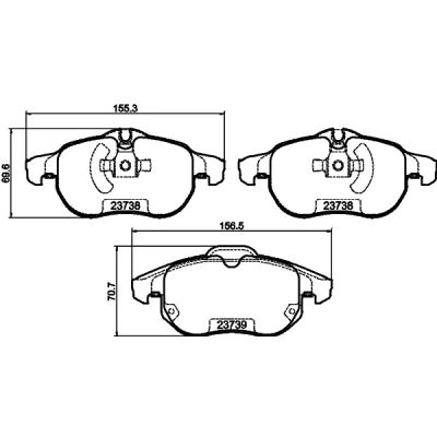 Imagen de HELLA 8DB 355 009 311 Juego de pastillas freno preparado para indicador desgaste OPEL: Zafira B, Astra H GTC, Vectra C Berlina, SAAB: 9 3 Berlina