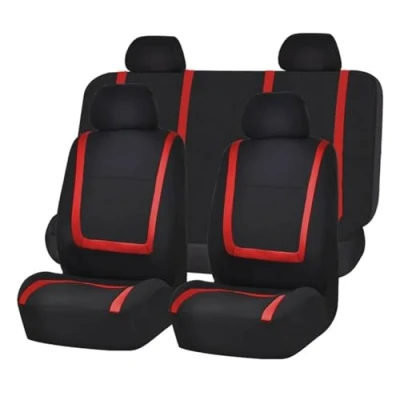 Imagen de MEIQIANG Fundas Asientos Coche para Opel Combo/Commodore C/Corsa/Crossland X/Frontera 2000 2023 2024, Juegos de Cubreasientos Cómodo Impermeables Respirable Interior Accesorios,Red