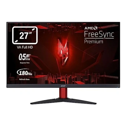 Imagen de Acer Nitro KG272S3bmiipfx Monitor Gaming 27&quot; Full HD 180 Hz (69 cm, 1920x1080, 16:9, 250 Nits, Tiempo de Respuesta 1ms VRB, AMD FreeSync, 2xHDMI 2.0/1xDP 1.2) PC Color Negro