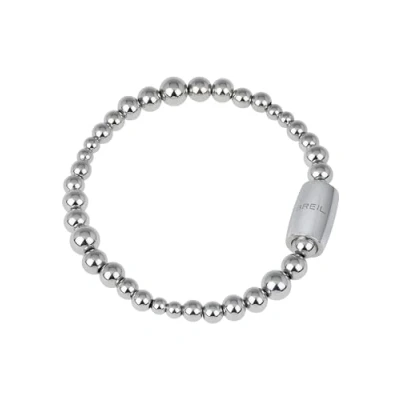Imagen de BREIL, Colección Magnetic, Pulsera Mujer Luna Pequeña, en Acero Pulido Espejo, con Pequeñas Esferas de Diferentes Tamaños, Práctico Cierre Imán, Color Plata, Tamaño 19 Cm