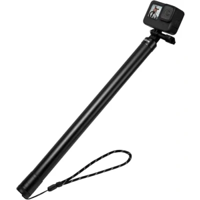 Imagen de TELESIN 3M/118 Long Carbon Fiber Handheld Selfie Stick Monopie de Poste Extensible para GoPro MAX Hero 10 9 8 7 6 5 Cámara acción dji OSMO Negra Insta 360 One R X y Otras cámaras