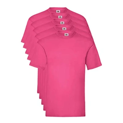 Imagen de Fruit of the Loom Valueweight 5 Pack Camiseta, Rosa (Fuchsia 52), Medium (Pack de 5) para Hombre