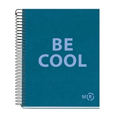 Imagen de Miquelrius Cuaderno A5 Be Eco, 80 Hojas 90 g/m², Rayas Horizontales 7 mm, 1 Franja de Color, 2 Taladros, Cubierta Reciclada, Azul Zafiro