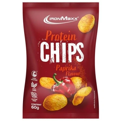 Imagen de IronMaxx Patatas fritas ricas en proteínas Pimientos Bolsa de 60 g Bajo azúcar y sin gluten Alto contenido a base patata