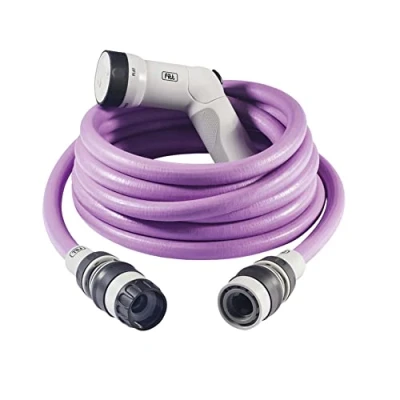 Imagen de FITT IKON 20 m Manguera de Agua Jardín, Extensible, Compacta, Ligera y Lista para Usar, con Pistola Multichorro, Lavanda