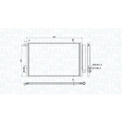 Imagen de MAGNETI MARELLI 350203814000 Condensador con secador 585x348x16 348 585 16 FIAT: 500L, Tipo Hatchback