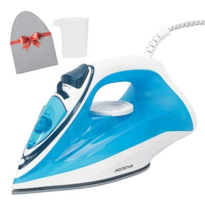 Imagen de Aigostar Pro Smith Plancha Ropa 2400W, Suela de Cerámica, 4 Modos Vapor, Depósito 250ml, Sistema Antical, Antigoteo y Autolimpieza, con Guantes Aislantes