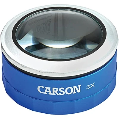 Imagen de Carson MagniTouch 3X LED táctil, Lupa de pie iluminada, con Lente Cristal enfocable para Lectura, Baja visión, Pasatiempos Manualidades, Sellos, Monedas e inspección (MT 33)