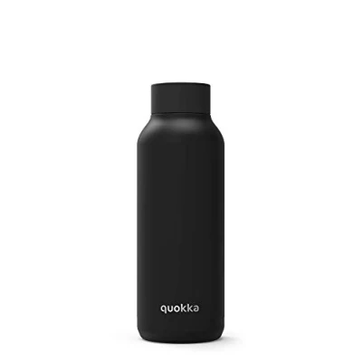 Imagen de Quokka Solid Jet Black 510 ML Botellas De Agua Acero Inoxidable Sin BPA Botella Térmica Doble Pared Mantiene el frío y Calor para Niños Adultos