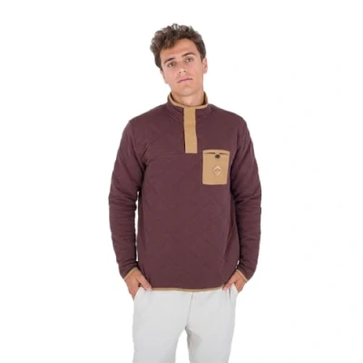 Imagen de Hurley Forro Polar Acolchado Middleton con Cremallera de 1/4 Suéter sin Botones, Expresso, XL para Hombre