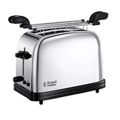 Imagen de Russell Hobbs Tostadora Victory 2 Rejillas para Sándwiches, Ranuras Cortas y Anchas, Tostador Rebanadas, Bandeja Recogemigas, Función Cancelar Descongelar, Acero Inox., Plata 23310 57