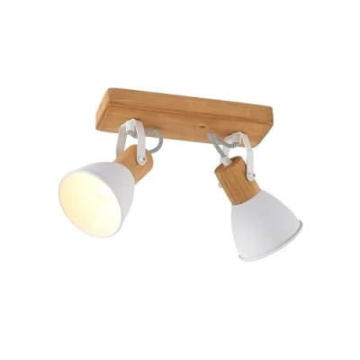 Imagen de foco &#039;Merela&#039; en Marrón hecho de Madera e.o. para Salón &amp; Comedor (2 llamas, E14) Lindby empotrado, lámpara techo, pared