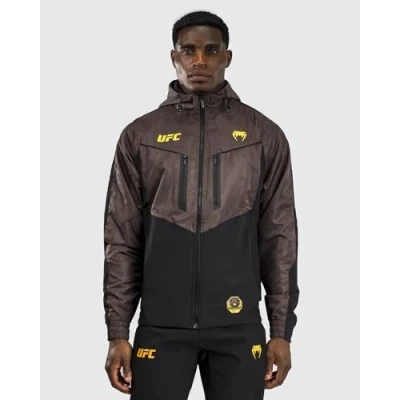 Imagen de Venum UFC Fight WEEK 4.0 MENS Hoodies Chaqueta de entrenamiento, Hombre, Talla: Large, Dark brown