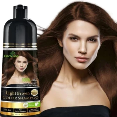 Imagen de Herbishh Champú para teñir el cabello con canasChampú naturalColorea en minutosColor de larga duración500 MLColor 3 1Sin amoníaco (Marrón claro)