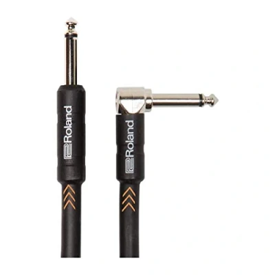 Imagen de ROLAND Black Series Cable de instrumento, acodado/recto 1/4 pulgadas, 5 pies
