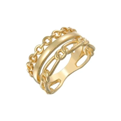 Imagen de Elli Anillos Mujeres Pila Eslabones Juego Color Oro