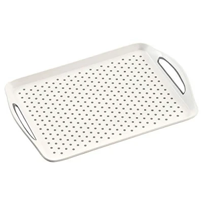 Imagen de Kesper 77220 Bandeja Antideslizante en plástico, Color Blanco, 35 x 26 2 cm