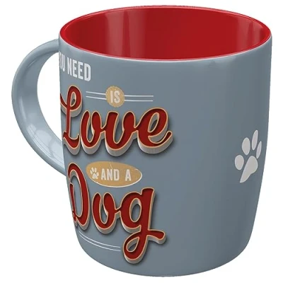 Imagen de Nostalgic Art Taza de café Retro PfotenSchild Love Dog Idea Regalo para los dueños Perros, Cerámica, Diseño Vintage, 330 ml