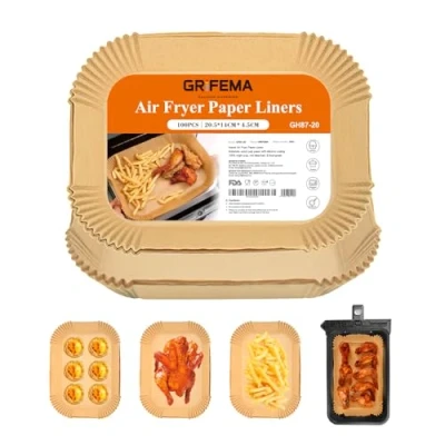 Imagen de GRIFEMA Papel Freidora Aire Doble, SGS FSC y FDA, Air Fryer para de BPA free, Antigrasa, con Cecotec, Masterpro, Ninja AF300EU AF400EU (20,5x14cm 100Piezas)