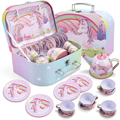 Imagen de El Juego de Tetera Estaño Unicornio Castillo para la Fiesta del té y Juegos Cocina niños