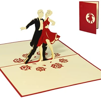 Imagen de LIN17541, pop up tarjetas Bailarines, de 3d bailar, felicitación, cumpleaños para danza Curso tarjeta, tarjeta regalo N295