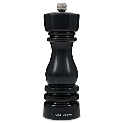 Imagen de Cole &amp; Mason H233097 London Negro Brillo Molinillo de Pimienta, Precision+/Molienda Ajustable, Madera Haya, 180mm, Incluye 1 x Molino, Garanzia del Meccanismo a Vita