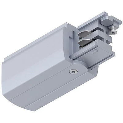 Imagen de Paulmann 91359 ProRail3 Sistema de raíles (conexión Final Izquierdo, 99,5 x 35 mm, máx. rieles Plateado 3680 W para Techo Metal y plástico, Plata