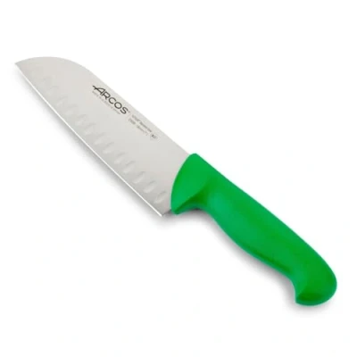 Imagen de Arcos Serie 2900 Cuchillo Santoku con Alveolos Hoja de Acero Inoxidable Nitrum 180 mm Mango inyectado en Polipropileno Color Verde