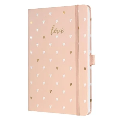 Imagen de SIGEL JN335 Libreta Jolie, formato similar A5, tapa dura, a líneas, motivo de patrón, melocotón rosado