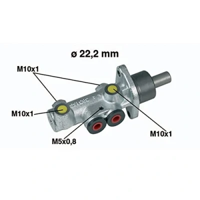 Imagen de METELLI 05 0353 Cilindro Maestro de Freno 22,20 Hierro fundido FIAT: Doblo I Familiar, Cargo