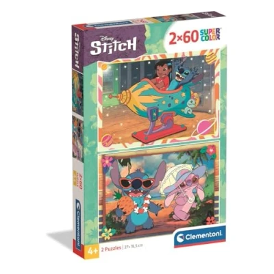 Imagen de Clementoni Puzzle Infantil 2X60 Piezas Stitch, Personajes Stitch Walt Disney, 24822