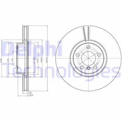 Imagen de DELPHI BG9063C Disco de freno 348 30 5 ventilado revestido sin procesar cojinete rueda, anillo sensor ABS BMW: X6, X5