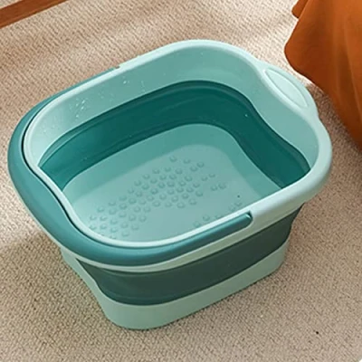 Imagen de cuenco de remojo pies para spa pies, herramienta plegable baño pedicura cubo plegable, grande, bandeja herramientas lavabo