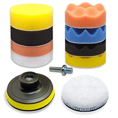 Imagen de XIAOMAOMAO Esponja Pulir para Coche, Kit de Pulido, Adaptador Taladro y Almohadillas Cera Lana