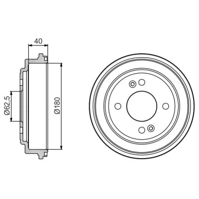 Imagen de BOSCH 0 986 477 216 Tambor de Freno 220 Eje trasero HYUNDAI: Getz