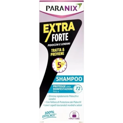Imagen de Paranix Champú extra fuerte Tratta &amp; Previene piojos y liendini en 5 minutos, multicolor, 200 ml