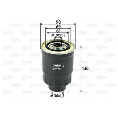Imagen de VALEO 587707 Filtro Combustible enroscable MITSUBISHI: PAJERO 2, Galloper, L200 III Pick up, SUZUKI: Vitara I SUV, Grand 1 SUV