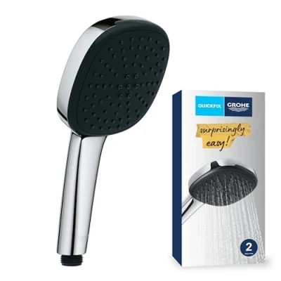 Imagen de GROHE Vitalio Comfort 110 Teleducha (2 tipos de chorro, fácil ajuste, duradera), cuadrada, cromo 26926001