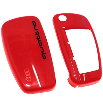 Imagen de Audi Embellecedor de Llave 8V0071208AZ3M Decorativo con inscripción Quattro, Color Rojo