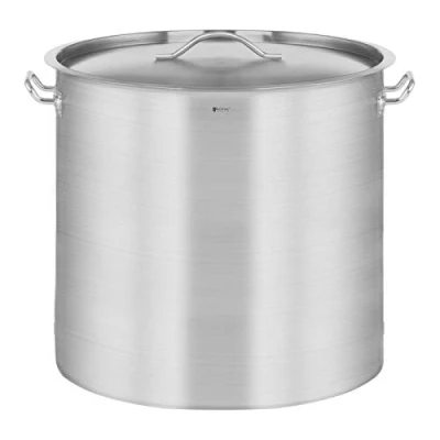 Imagen de Royal Catering Olla de inducción con Tapa RCST 98LI E (98 L, Acero Inoxidable, Borde vertido, para inducción, Gas, eléctrico y Otros Platos Cocina)