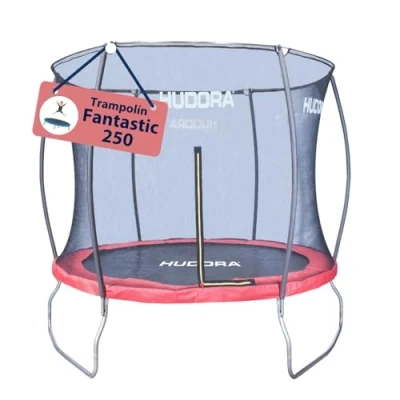 Imagen de HUDORA Trampolín Fantastic diferentes tamaños de jardín con red seguridad deportivo hasta 100 kg Cama elástica familiar cubierta borde para niños y adultos