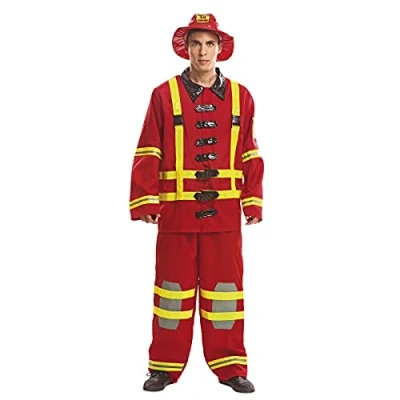 Imagen de My Other Me 200977 Disfraz de bombero para hombre, ajedrez, multicolor, M L (Viving Costumes 200977)