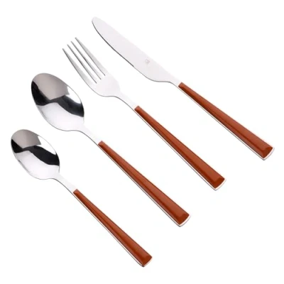 Imagen de BERGNER Juego de Cubiertos 16 Piezas Fabricados en Acero Inoxidable Safari Apto Lavavajillas Mango Cómodo Agarre Resistente al Óxido
