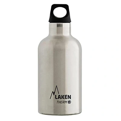 Imagen de Botella Térmica de Acero Inoxidable Doble Pared Aislada al Vacío Laken (0,35L Plateado) Para Niños y Adultos/Para Gimnasio Deportes Resistente Duradera