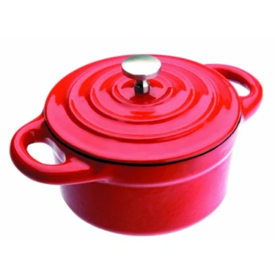 Imagen de IBILI Mini cocotte redonda roja 10 x 4,5 cm, Hierro fundido, Apta para induccion