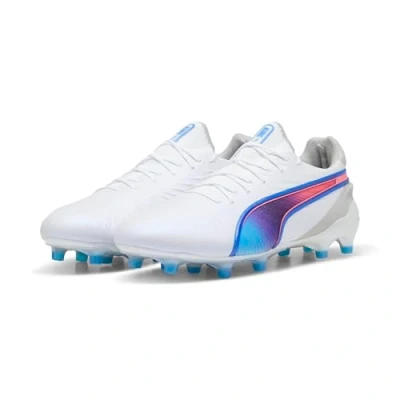 Imagen de Puma KING Ultimate FG/AG Botas de fútbol con tacos, Hombre, Talla: 44.5, White/bluemazing/flat light gray/sunset glow Zapatos