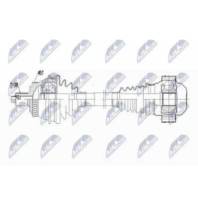 Imagen de NTY NPW AU 048 Árbol de transmisión Eje delantero, derecha 635 AUDI: A4 B7 Avant, B6/B7 Cabrio, B6 Berlina