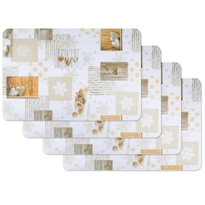 Imagen de Venilia Snow Salvamanteles, Mantelería, Mantel Individual para el Comedor, Apto Alimentos, 4 tajada, Blanco, 45 x 30 cm, 59067,