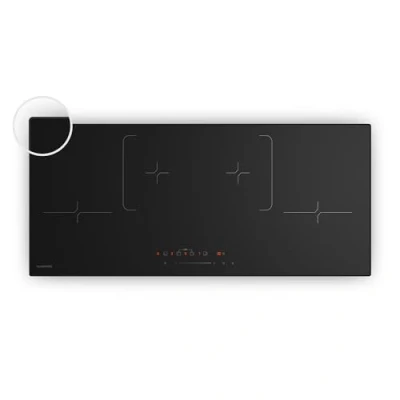 Imagen de Klarstein Velaire Placa Inducción 90cm 4 Zonas, 7000W Boost, Control Táctil, Temporizador, Bloqueo Infantil, Indicador Calor Residual, Vitrocerámica Inducción, Diseño Minimalista